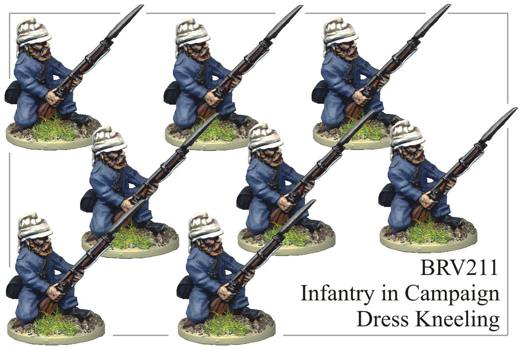 BRV211 British Infantry in Shell Jacket and Wicker Helmet Kneeling